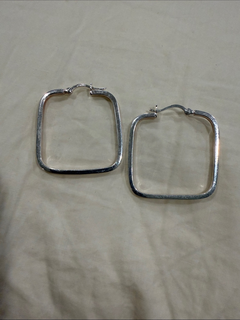 925 Silver Square Hoop Earrings